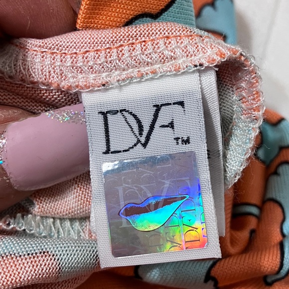 Diane Von Furstenberg Orange Boho Print Sheath Dress size 4 like NEW - Picture 8 of 9